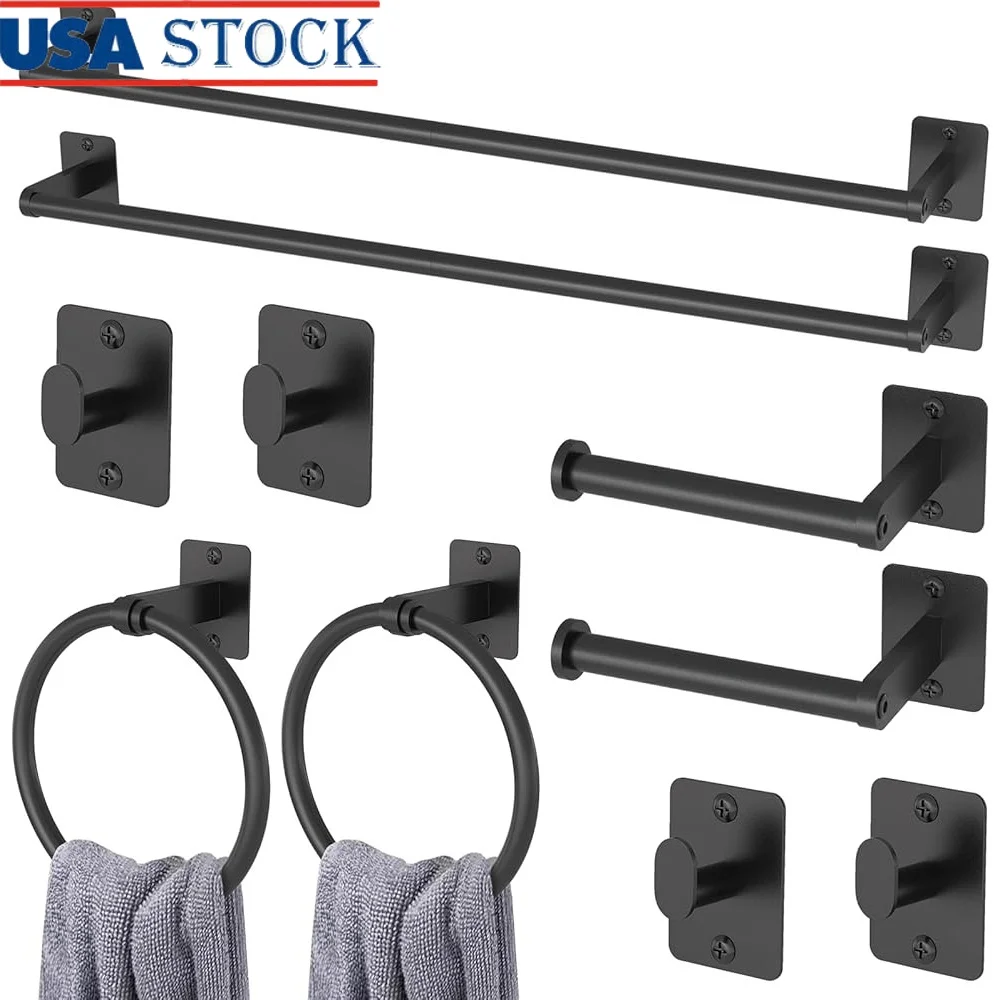 

Набор аксессуаров для ванной комнаты, вешалка для полотенец, крючки для полотенец, держатель для туалетной бумаги, вешалки для полотенец, настенный набор оборудования для ванной комнаты