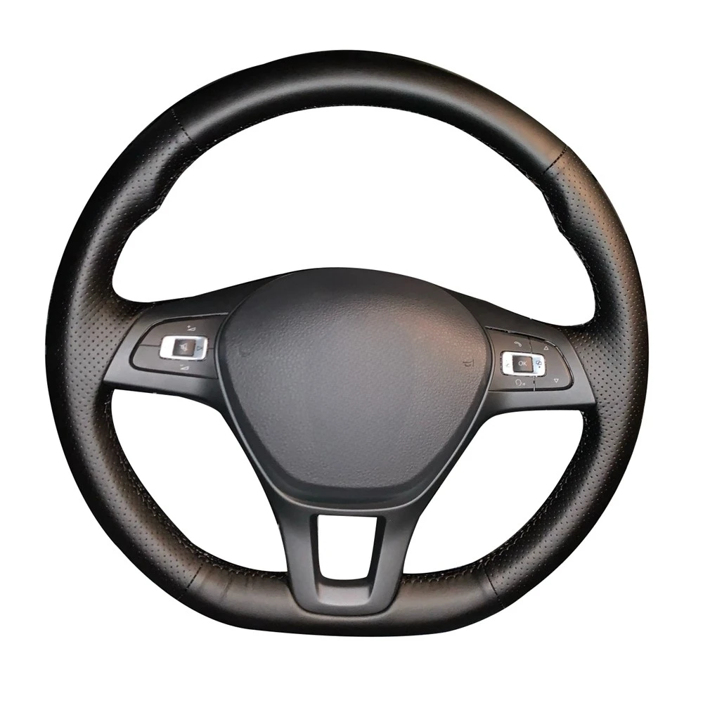 

Cowhide Genuine Leather Car Steering Wheel Cover Braid 100% Fit For Volkswagen VW Golf 7 Mk7 Nieuwe Polo jetta Passat B8