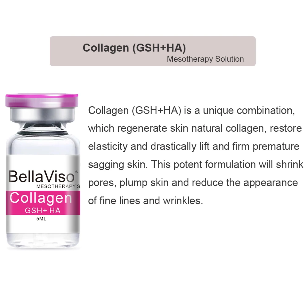 BellaViso ผสม 6 Vials Face Essence Retinol Collagen HA16 VC MTS ต่อต้านริ้วรอย Moisturizing Whitening Anti Aging Facial Serum