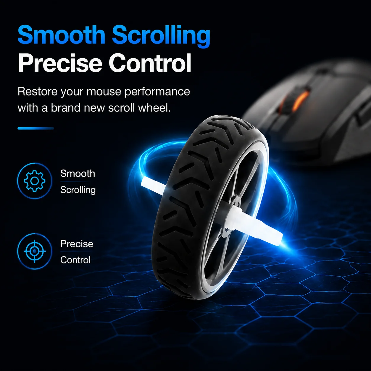 Mouse Wheel For Steelseries Sensei 310/Rival 310 - Mouse Scroll Wheel - Mouse Replacement Accessories Parts 1PCS Black