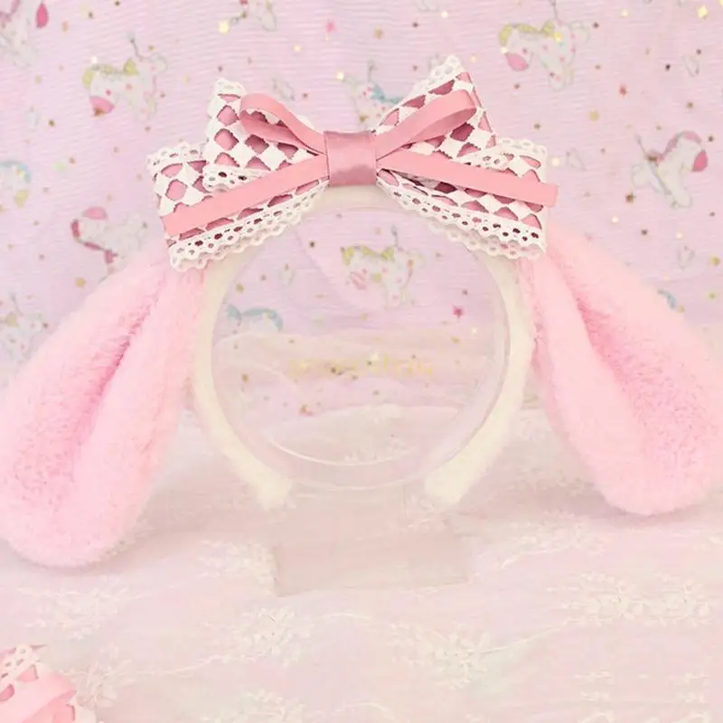 31BF 성인 어린이 귀여운 만화 멜로디 귀 모양의 머리띠 플러시 헤어 후프 메이크업 사진 촬영 크리스마스 파티 헤드 피스