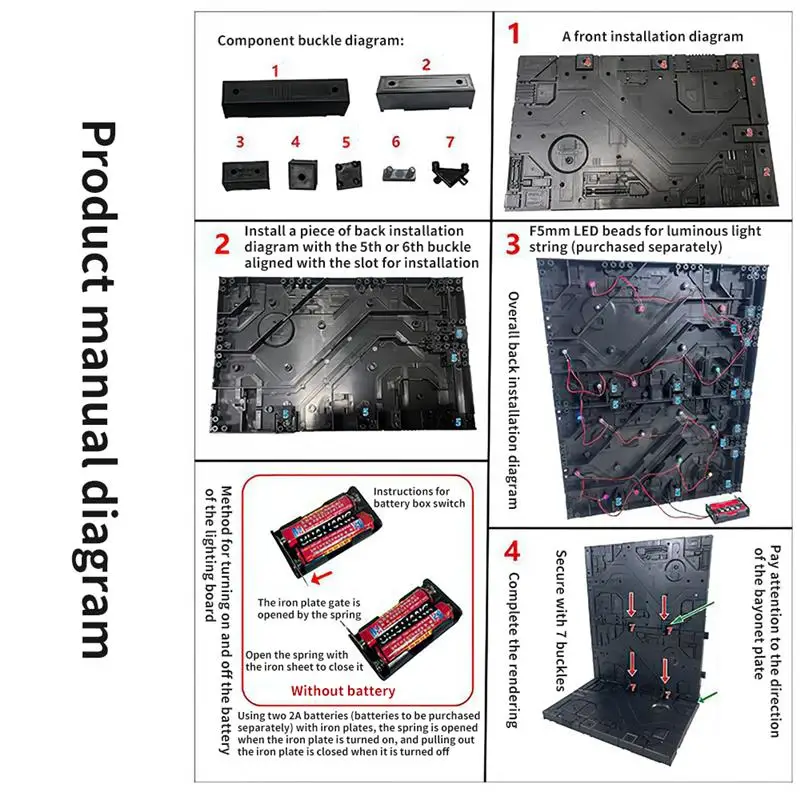 For Gundam 144 100 Model Connectable Display Base Built in 5mm LED beads for PG/MG/HG/RG Universal Garage Scene Hobby System