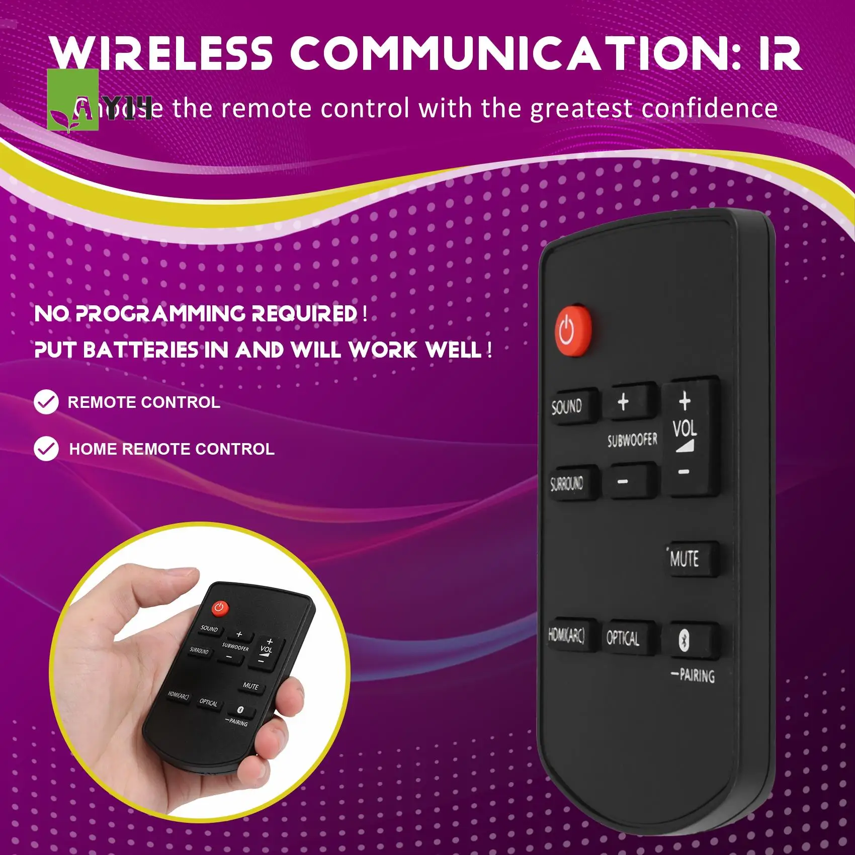 AY14 -Remote Control N2QAYC000115 For Panasonic SC-HTB688EGS Home Theater TV Sound Bar Audio System