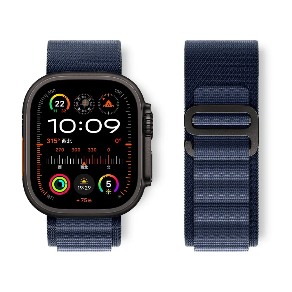 Alpine Loop für Apple Watch Ultra 2 Band 49 mm 44 mm 45 mm 40 mm 41 mm 42 mm Nylon Trail Armband Correa Serie 10 9 8 7 6 5 SE Armband
