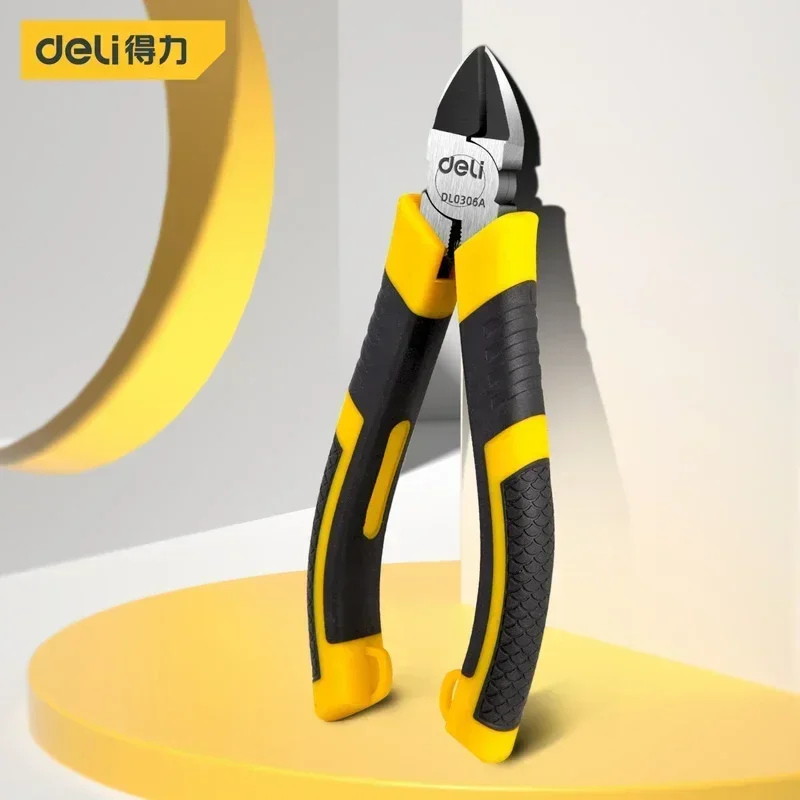 Deli Mini Pliers 5/6 Inch CR-V Plastic Nippers Pliers Jewelry Wire and Cable Cutter Cutting Side Scissors Electrical Repair Tool