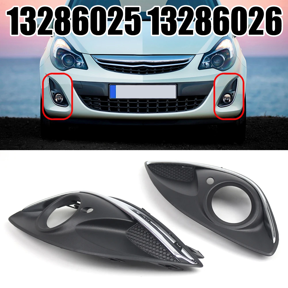 

2pcs Front Bumper Fog Light Grill Cover L+R For VAUXHALL CORSA D 2011-2014 13286026 Fog Lamp Frame Shell Trim 13286025 ﻿