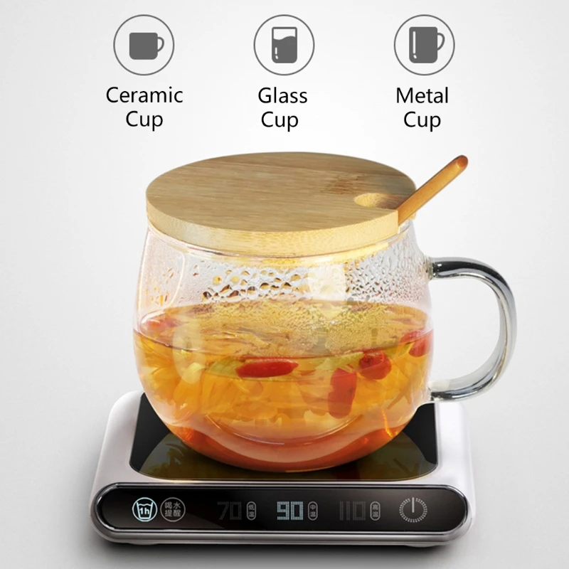 Mug Warmer Mat USB Sưởi ấm Máy sưởi đồ uống 3 bánh có thể điều chỉnh nhiệt độ