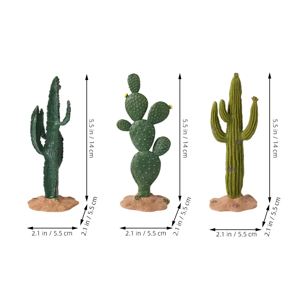 

3pcs Simulated Cactus Artificial Plants Figurines Fake Cacti Tabletop Decor For Home Office Garden Sand Table Craft Adornment