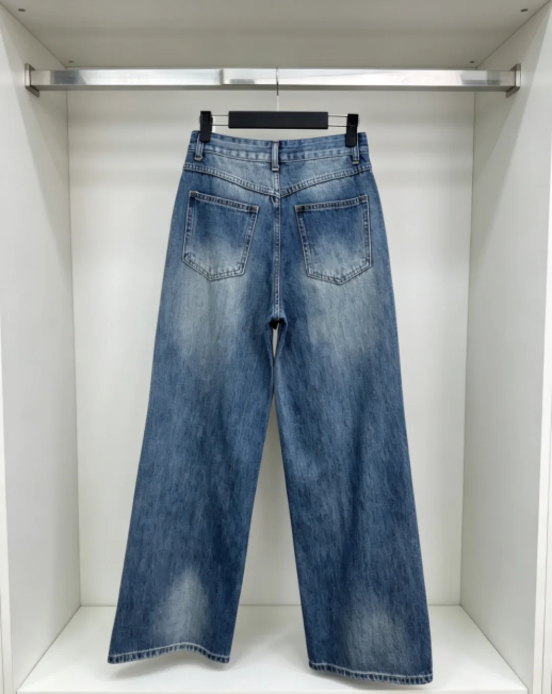 

High Quality Casual Fashion Women's Jeans Pockets Printed Straight Denim Pants