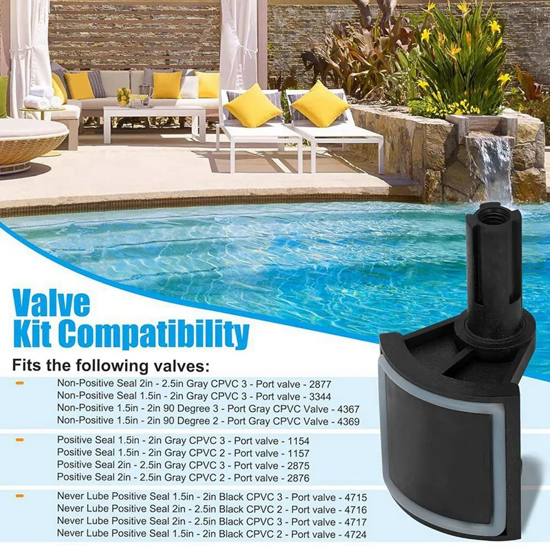 4720 전환기 밸브 키트, Zodiac Jandy Neverlube 2 및 3 포트 밸브, 회색 밸브 2 및 3 포트, 90 ° 밸브 교체