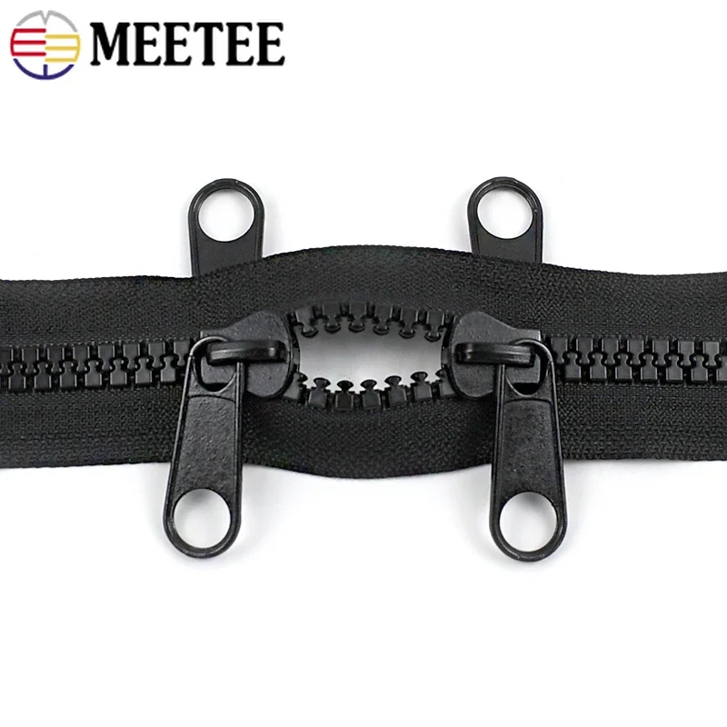 1/2/3/4/5/6Meters 10# Resin Zippers Large Teeth Double Side Zip Puller Outdoor Tent Zipper Lock Repair Kit Sewing Accessories