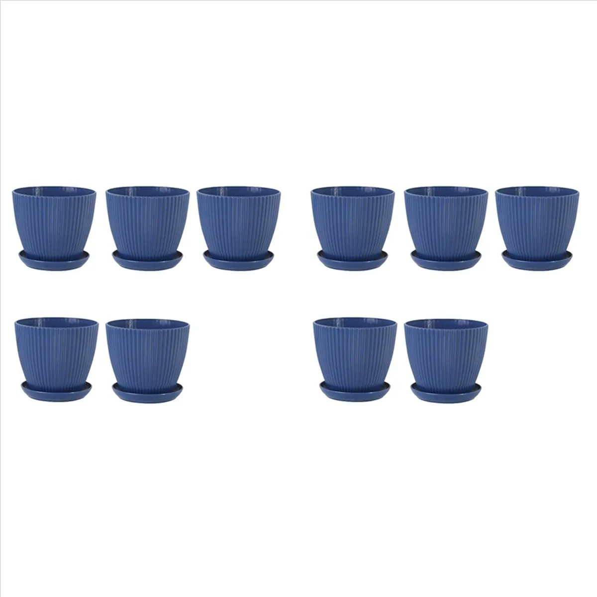 BMBY-Plastic Planter Pots For Plants, 10 Pack 6 Inch Flower Pots With Drainage Holes And Saucers, For Indoor Outdoor D