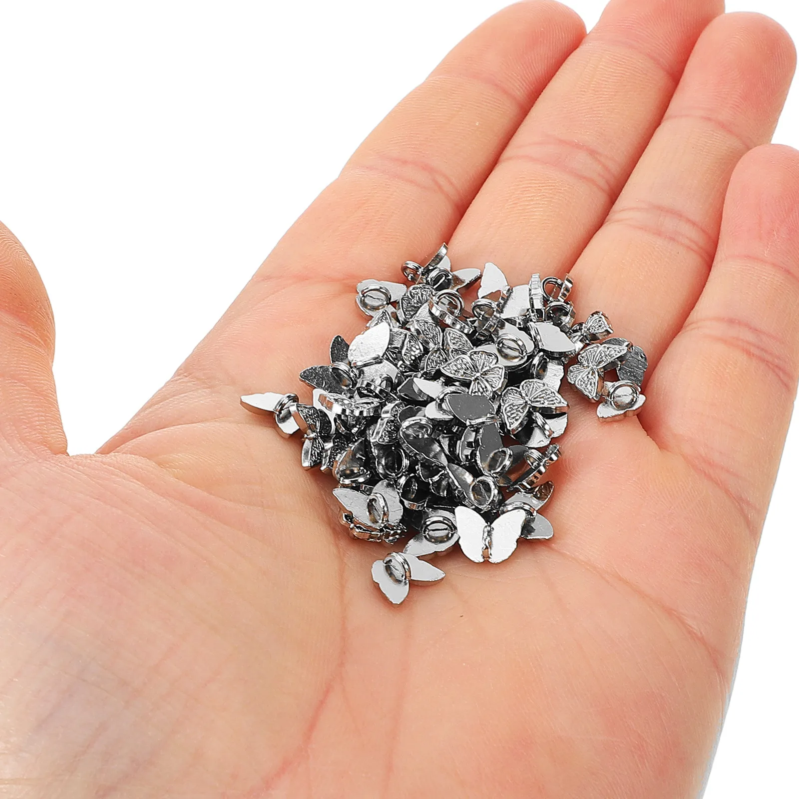 100Pcs Mini Iron Butterfly Buttons for Sewing Clothing Crafts DIY Replacement Accessories