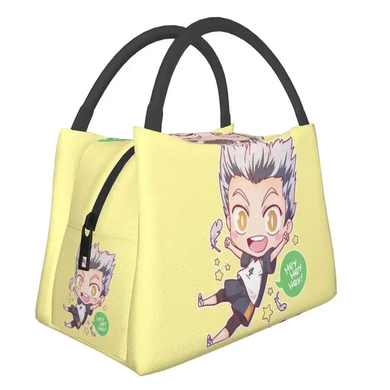 Haikyuu Bokuto Kotaro Insulated Lunch Bag for Work Office Anime Manga Volleyball Club Leakproof Cooler Thermal Bento Box Women