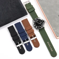 16mm 18mm 20mm 22mm Nylon Army Sports Band Nylon Fabric Belt Accessories Pin Buckle Bands Black Coffee Blue Green Watch Strap