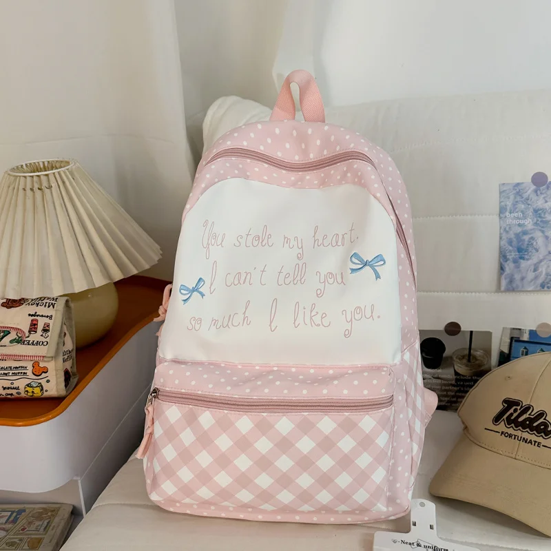 New school backpack for girls in grades three to six, designed to reduce load and protect the spine, ultra-lightweight and large