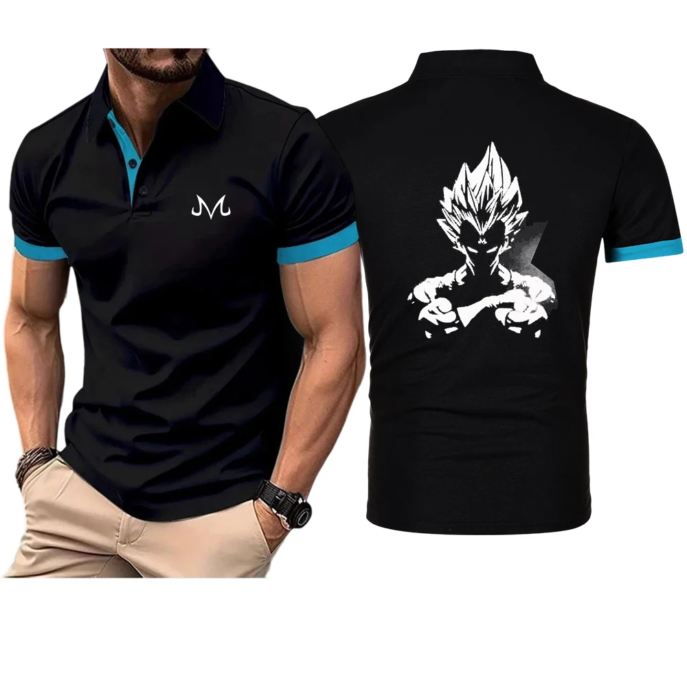 2026 Dragon Ball Vegeta Anime Print Summer New Men's Polos Shirts Casual Solid Color Fashion Harajuku Sports Tops