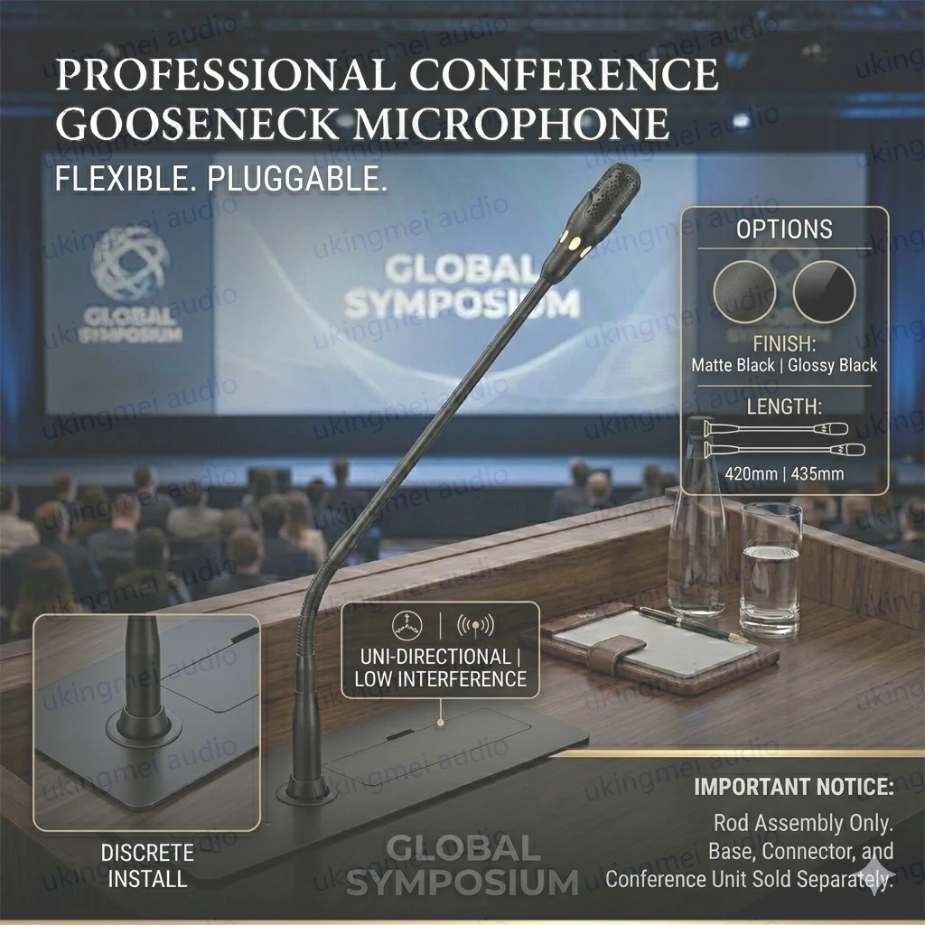 Pluggable Flexible Desktop Gooseneck Microphone Applicable to Suitable Motorized Paperless Embedded Conference Microphone System