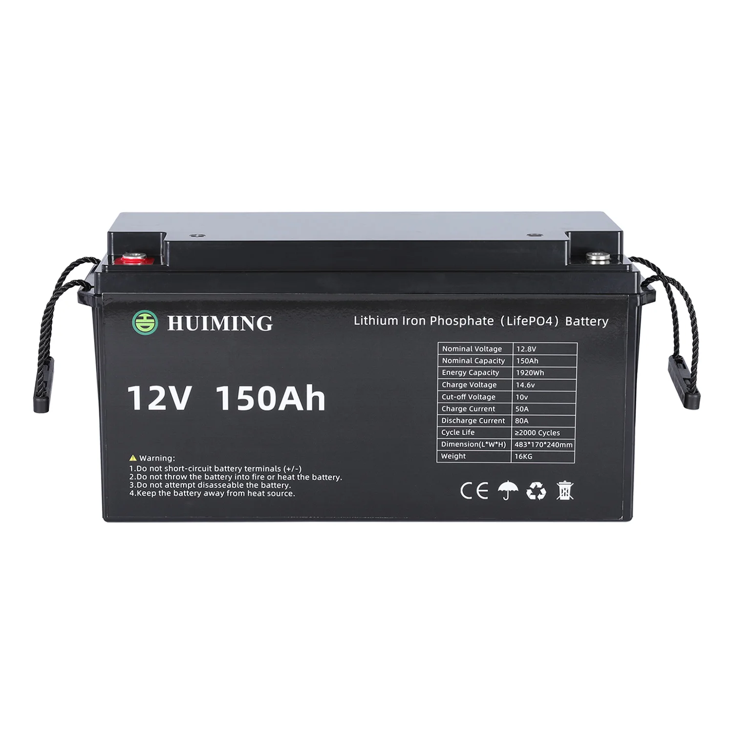 High Quality Deep Cycle Lithium 12V 150ah Iron Phosphate Battery Pack with BMS