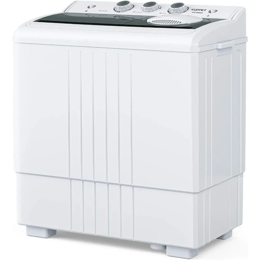 Compact Twin Tub Portable Mini Washing Machine 21lbs Capacity,Washer(14.4lbs) and Spiner(6.6lbs)/Built-in Drain Pump