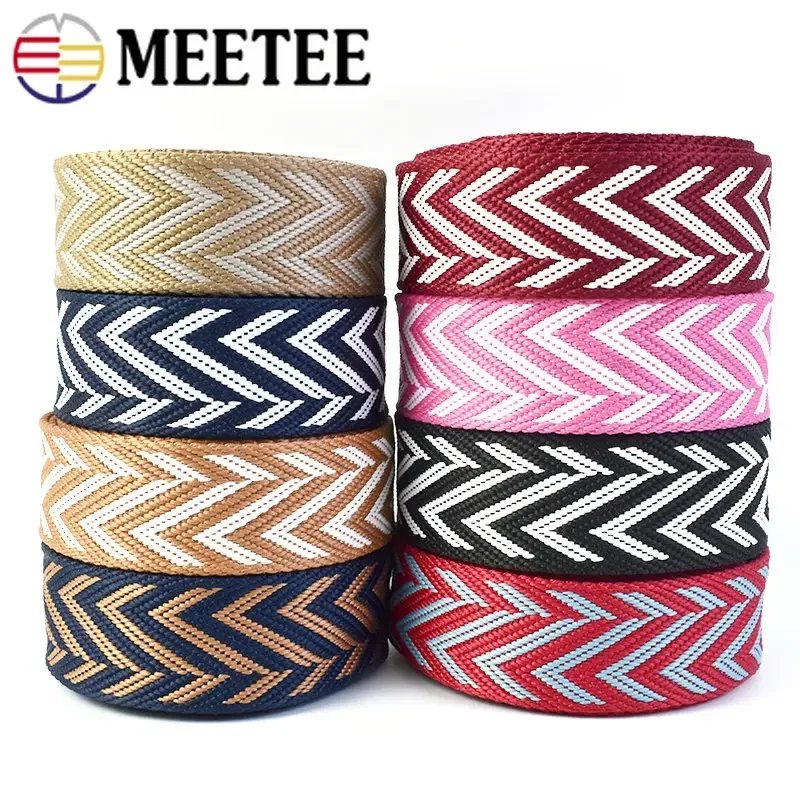 4M 2mm Thick 38mm Polyester Jacquard Webbing Canvas Decorative Ribbon for Strap Belts Tape Bag Backpack DIY Sewing Accessories