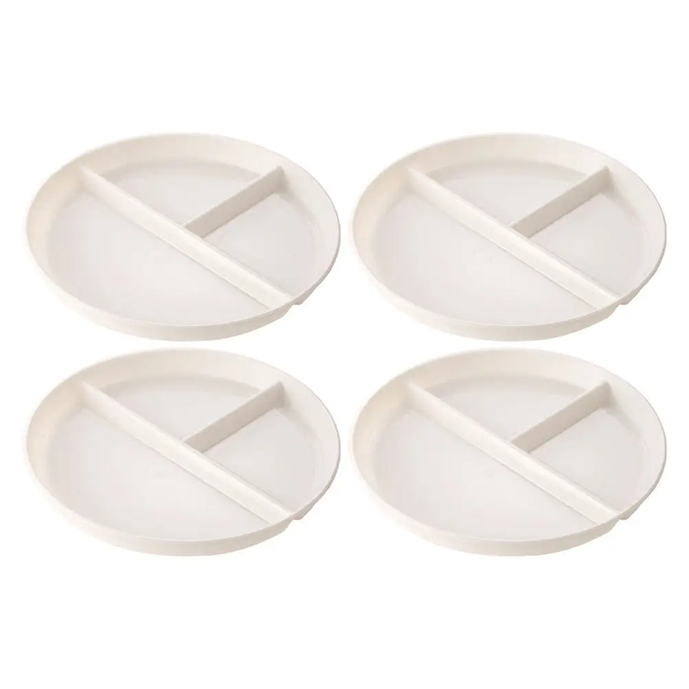 4Pcs Food Divided Plate Sturdy Compartment Plate for Portion Management Easy Clean Dishwasher Safe Sectioned Serving Tray Home