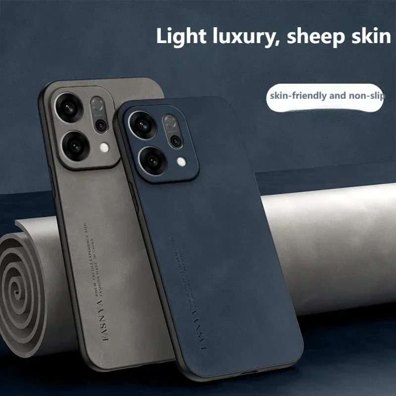 Funda de teléfono de cuero de negocios de alta calidad de lujo para OPPO Reno 14 13 12 11 F Pro sensación de piel PU TPU protección anticaída contraportada