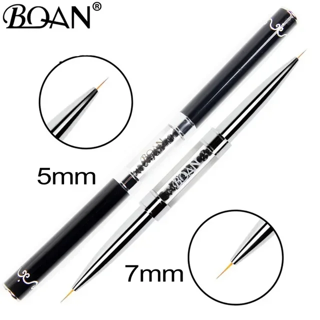 Black Double Head Crystal Handle Drawing Brush for Nail Art