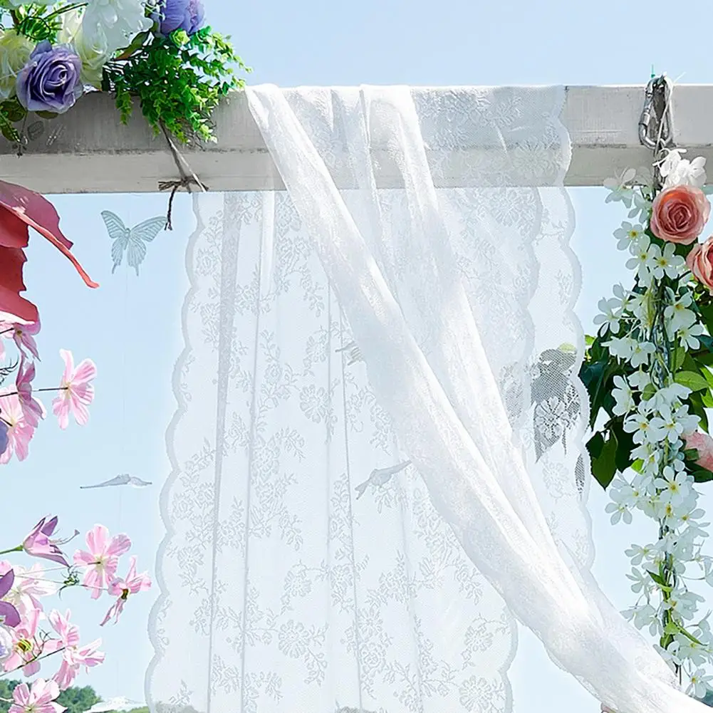 

Lace Window Treatment Lace Curtain Elegant White Lace Wedding Arch Draping Fabric for Ceremony Decor Sheer Backdrop for Bridal