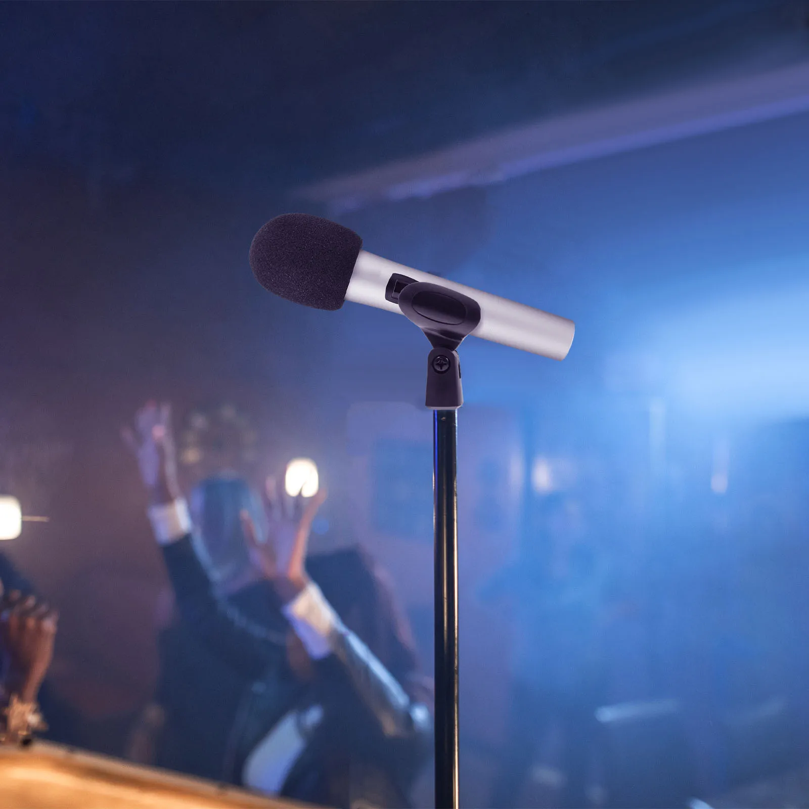 

5Sets Plastic Microphone Holders Adjustable Secure Grip for Most Mics Professional Studio Use Black Microphone Clips