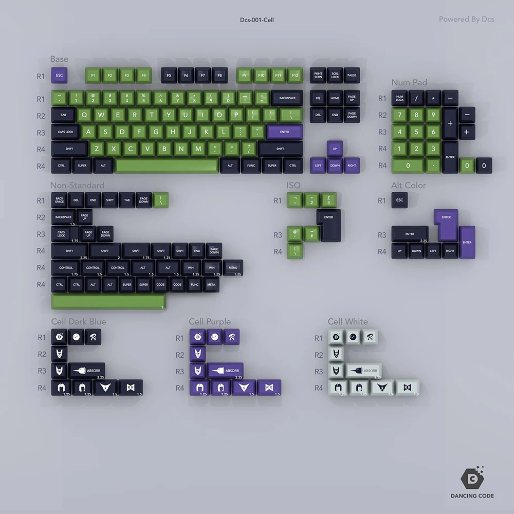 Domikey SA abs doubleshot keycap set Cell SA profile for mx stem keyboard poker 87 104 gh60 xd64 xd68 xd84 xd96 xd75 xd87