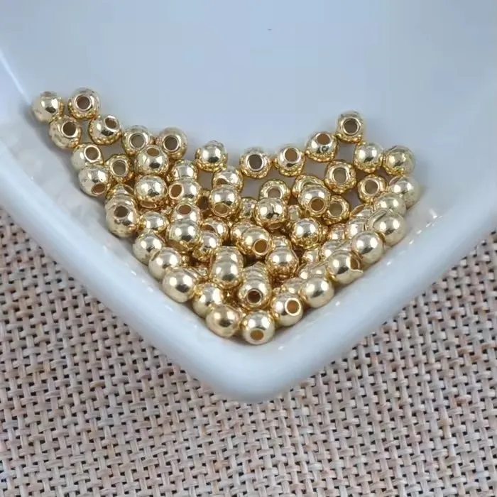 4mm 500pcs Gold/Silver Plated CCB Round Seed Spacer Beads For Jewelry making DIY YKL0079X