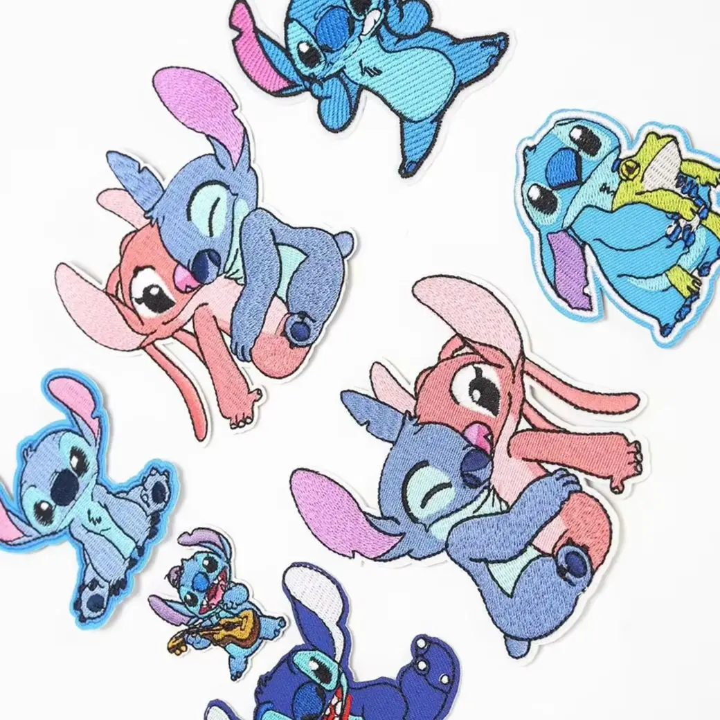 1-12-20Pcs Cute Anime Alien Dog for DIY Kids Clothing T-shirt Jeans Coat Iron on Embroidery Patches Clothes Cartoon Applique