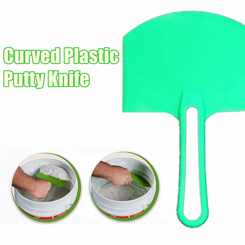 Curved Plastic Putty Knife Flexible Paint Scraper Tool for Decal Wallpaper Baking Wall Car Putty Spackling Patching Painting