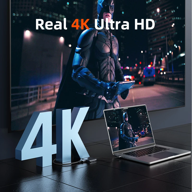 CABLETIME 5 IN 1 USB C HUB 4K@60Hz Type C Dual HDMI Adapter USB C 3.2 PD140W Hub for Laptop Monitor Macbook Pro Air