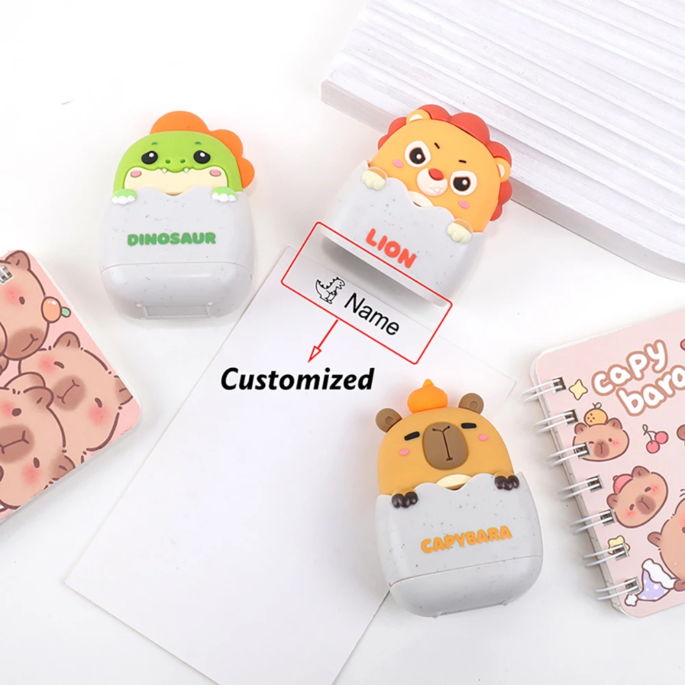 3D Tier-Namensstempel Wasserfester Textstempel Personalisierter Kindergarten-Kleidungsstempel Niedlicher Individueller Namensstempel