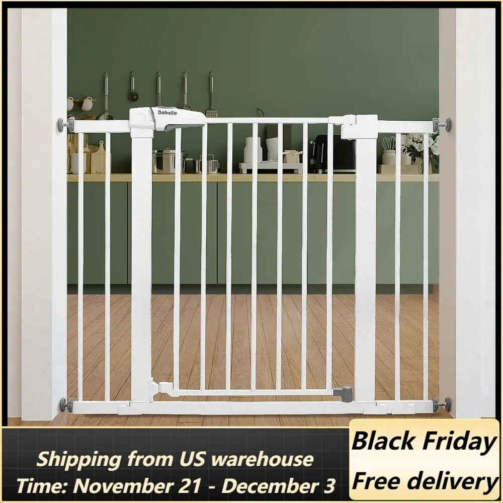 Baby Gate for Doorways and Stairs, 26''-40'' Auto Close Dog/Puppy Gate, Easy Install, Pressure Mounted,