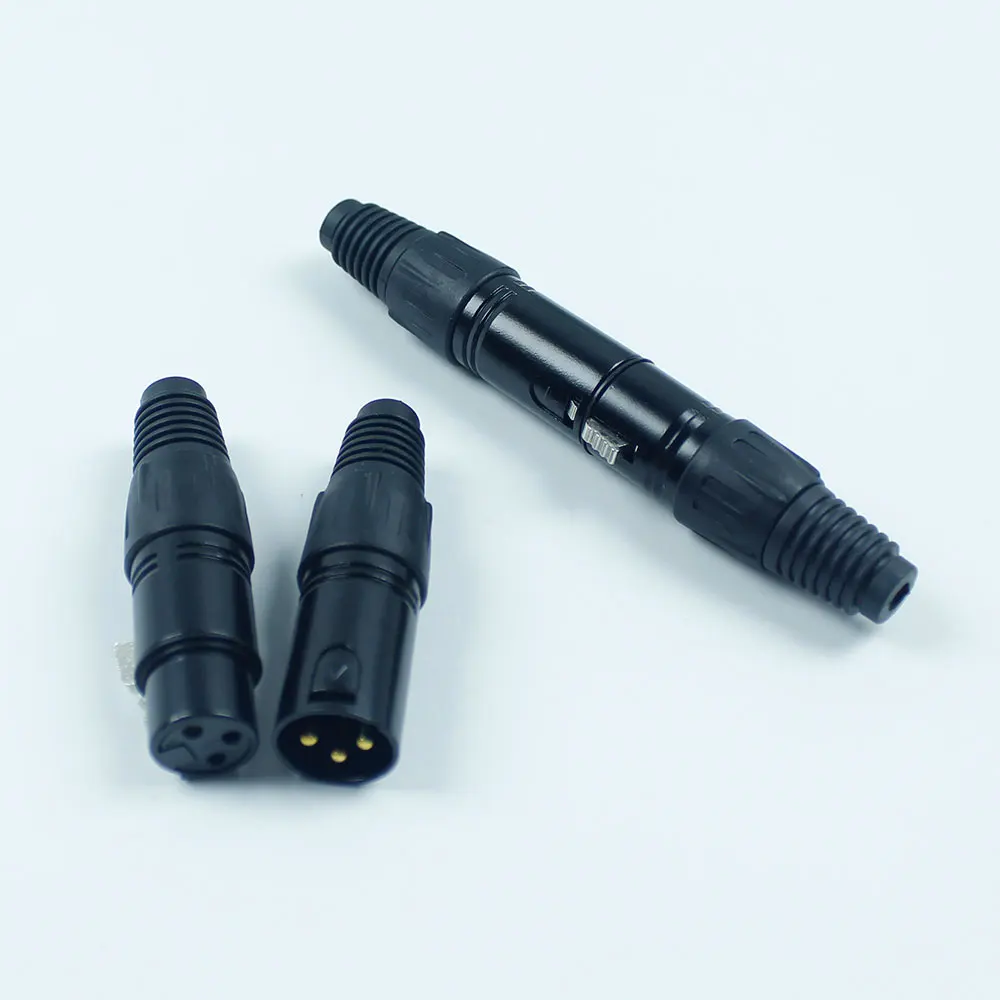 1Pcs Cannon female 3 Pin XLR Microphone Audio AV Cable Plug mic Connectors Cannon Male Cable Terminals Sound plug