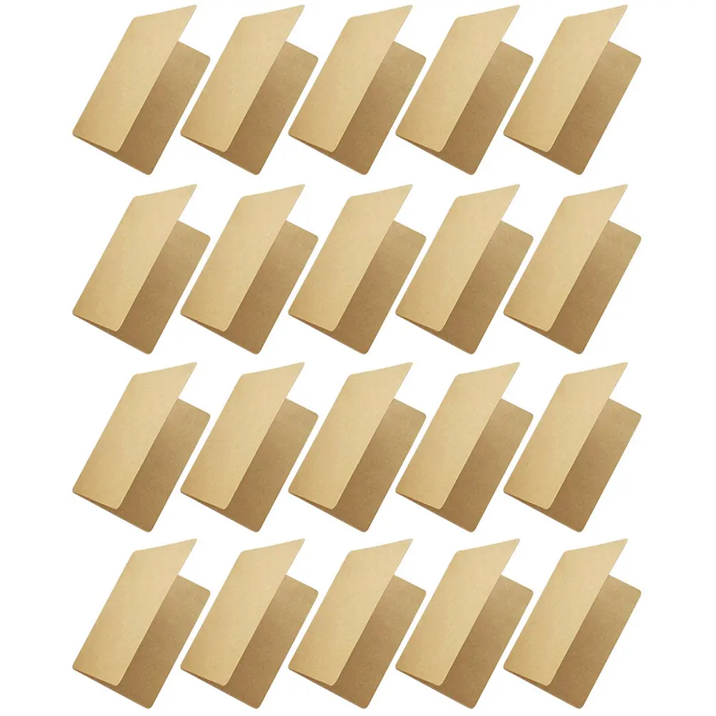 

20Pcs Blank Kraft Paper Rustic Greeting Cards Folded Note Cards 5x7 DIY Wedding Invitations Card Making Supplies