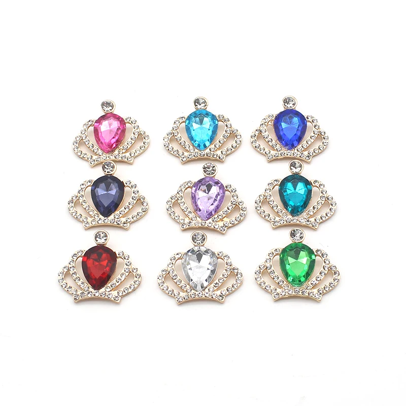 5Pcs Shiny Rhinestone Crown Flat Bottom alloy Accessories DIY Wedding dress Hair jewelry Decorative Accessories Accessories