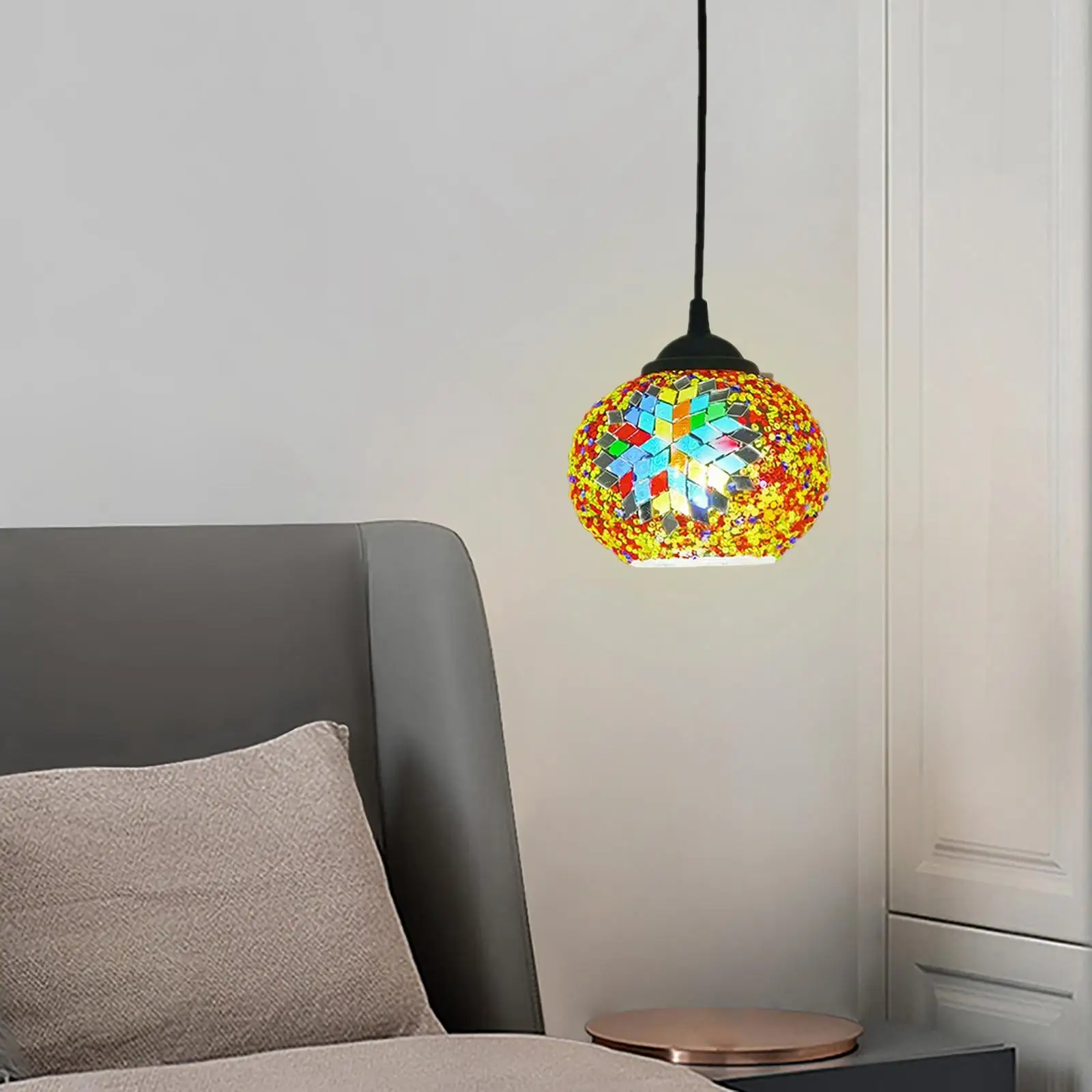 Turkish Pendant Lamp Colored Glass Night Lamp Hanging Light Droplight Ceiling