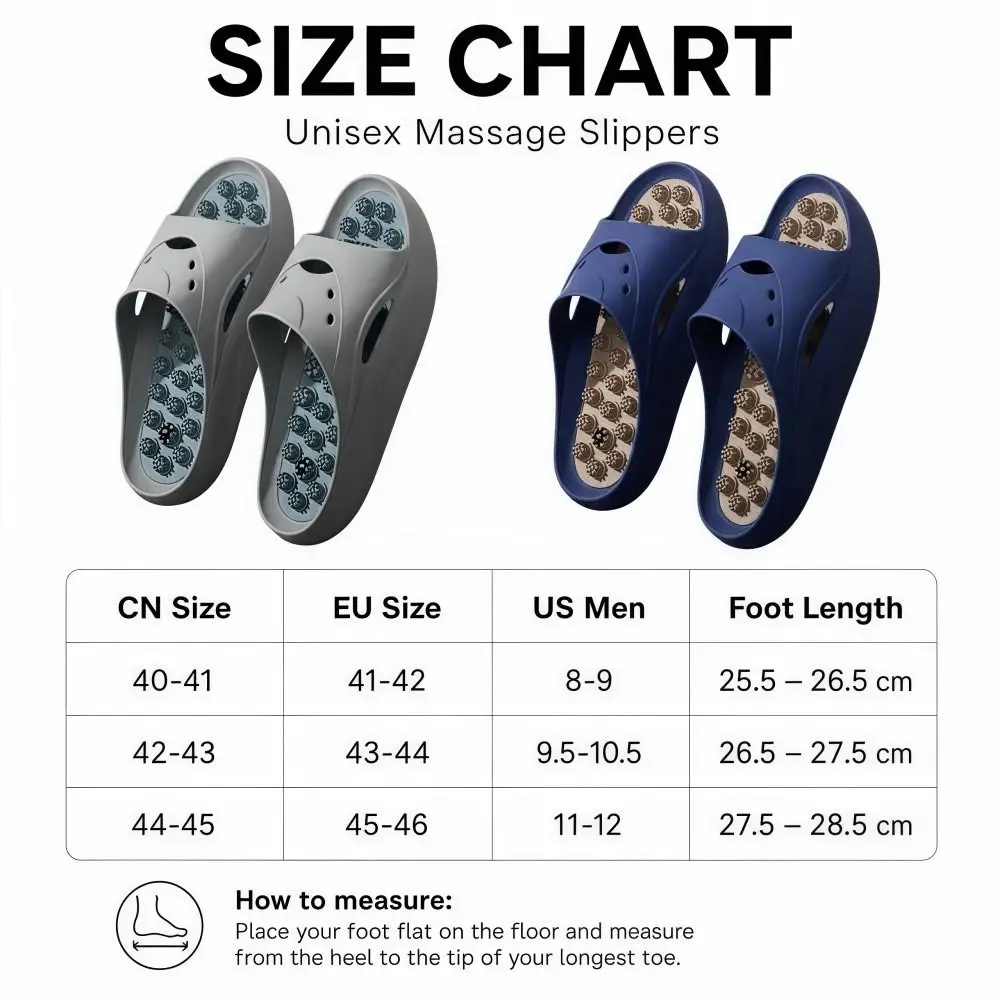 Akupressur-Massage-Hausschuhe für Männer, Rutschfeste, Geruchshemmende Sandalen, Leichte Hausschuhe mit Weicher Sohle zur Linderung von Müdigkeit – Detail 1