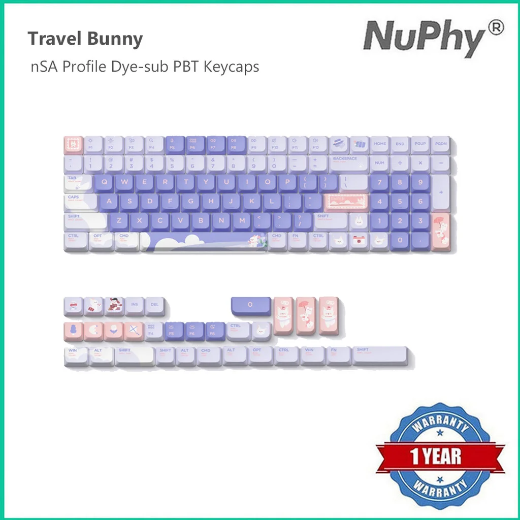 NuPhy Travel Bunny nSA Profile Dye-sub PBT Keycaps