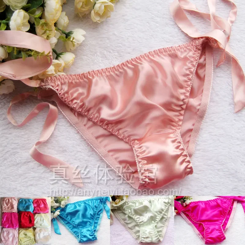 

3pcs/lot Wholesale Sexy Women's Silk Panties Bikinis Briefs Underwear free siz (Fits 28-40 inches waist )