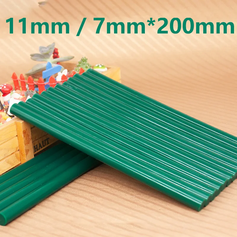Colored glue stick 10pcs 7/11x270mm (green: 200mm) hot melt glue stick 7mm/11mm diameter home DIY industrial hot glue stick