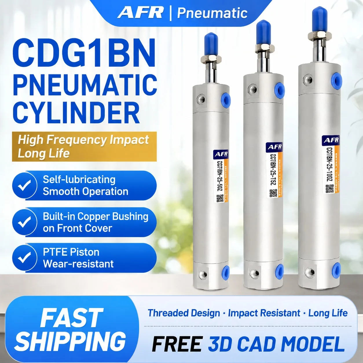 CDG1BN20/25/32/40 50 63 -100Z 150Z 300Z Mini Pneumatic Cylinder Single Rod Double Acting Built-in Magnet Robot Arm Up-down Pull