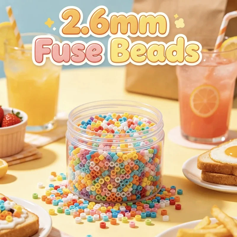 Educational DIY Puzzle Beads 2000Pcs 2.6mm Multicolor Hama Perler Fuse Beads Craft Refill Supplies