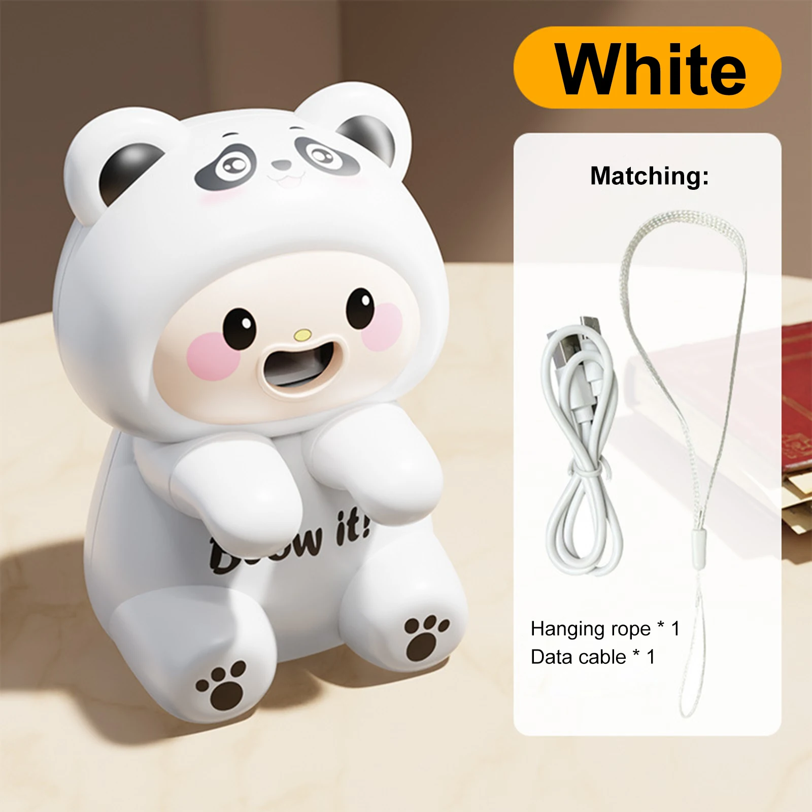 Cup Mount Food Hot Drinking Cooling Fans USB Rechargeable Cute Cartoon Animal Electric Fan Hands Detachable Air-Blowing Cooler view 5