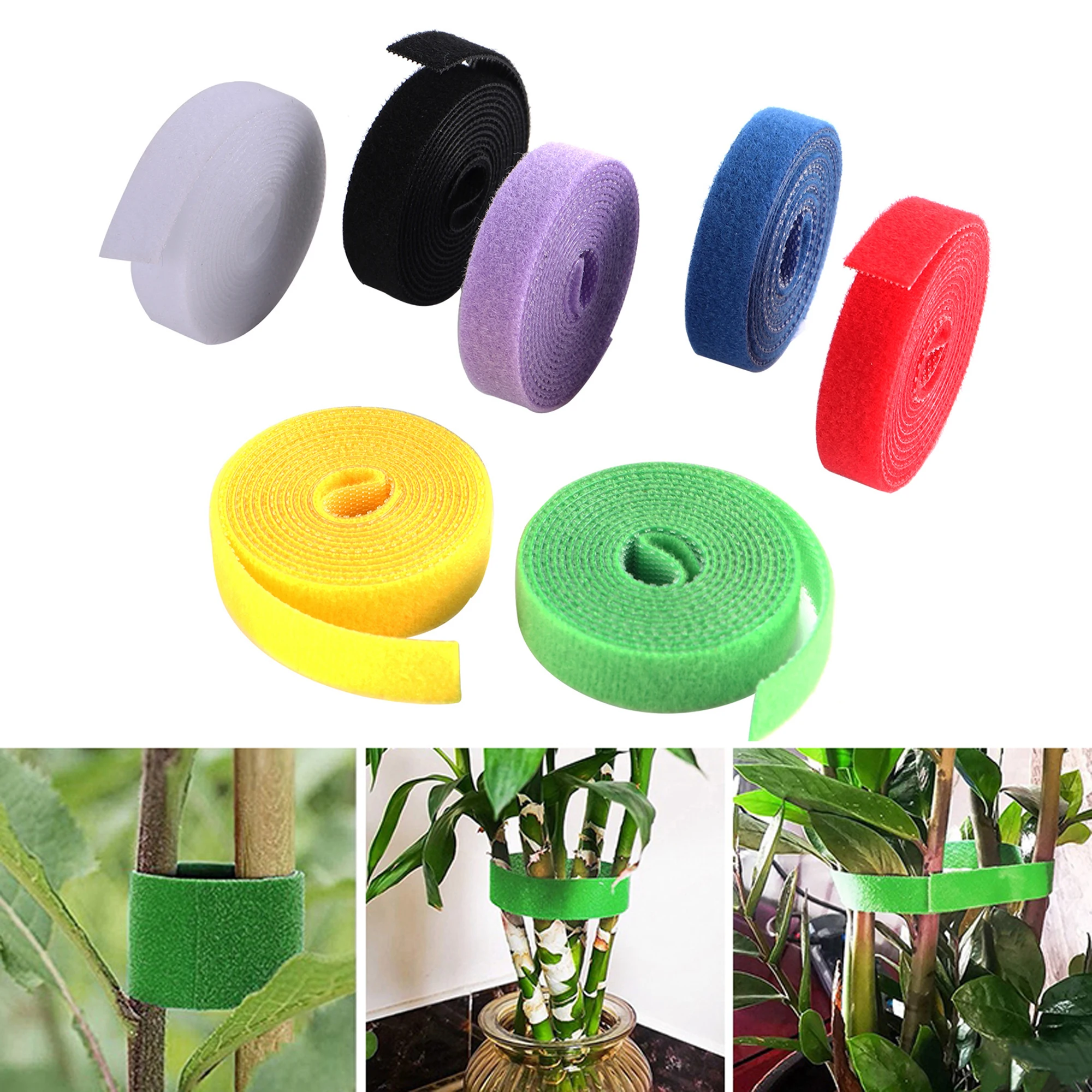 

5Pcs Plant Hook Ties Plants Support Nylon Fastener Tape Flower Fixing Bundle Bandage Belt Cable Storage Strap