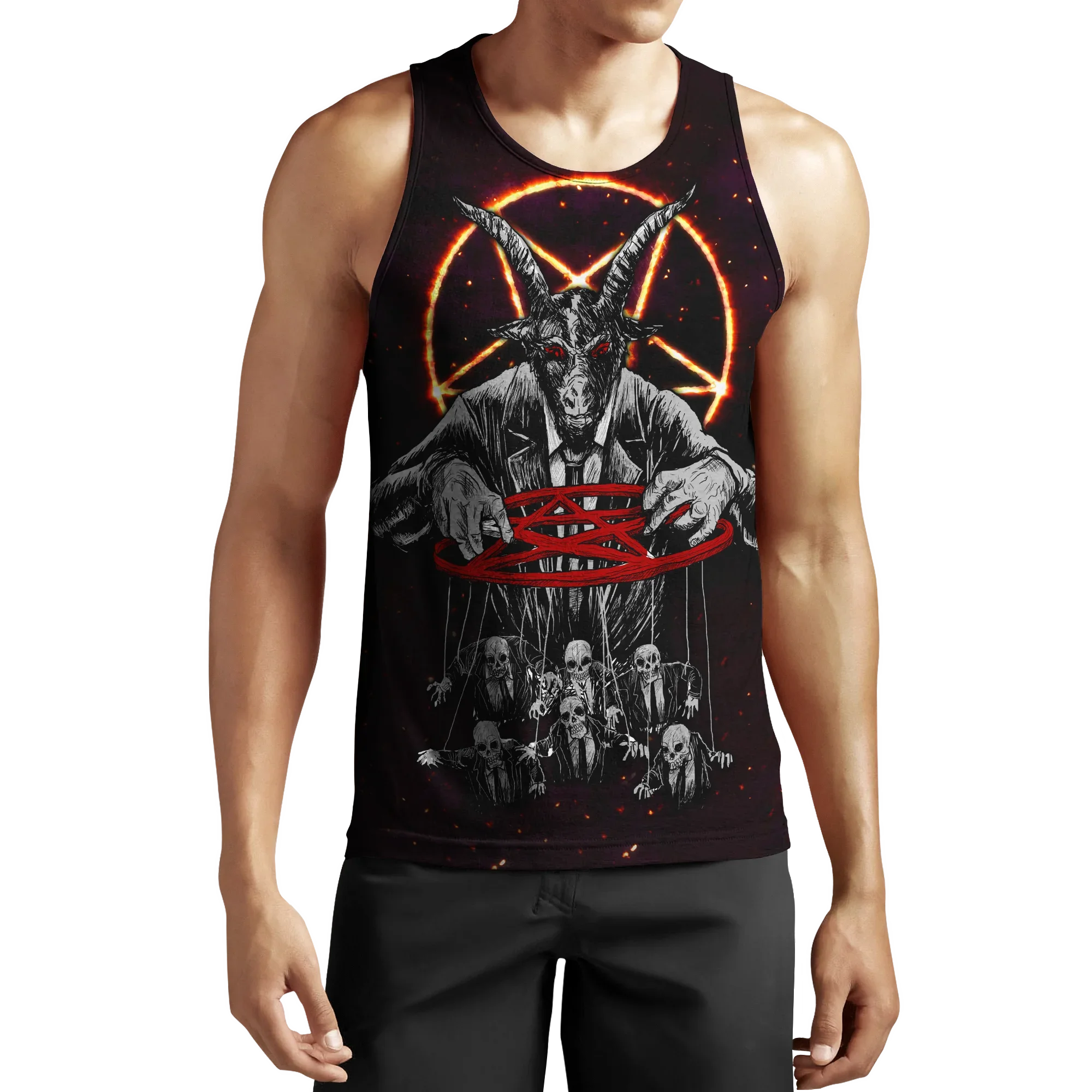 Summer Hot Reaper Devil Satan Tank Tops 3D Animal Print Men/Women Casual Loose Sleeveless Top Oversized Unisex Vest Man Clothing